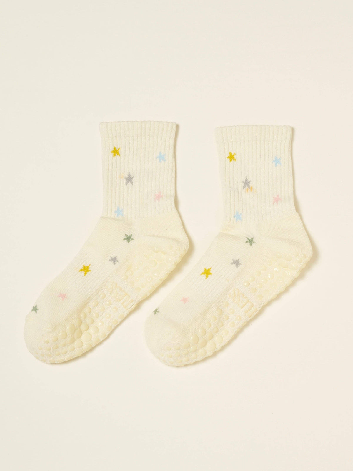 Star Print Organic Cotton Grip Socks