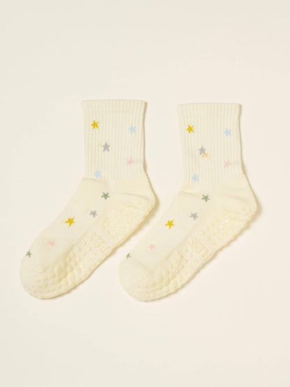 Star Print Organic Cotton Grip Socks