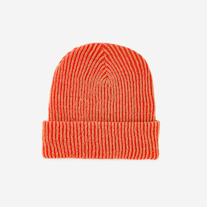 Two-Tone Rib Knit Beanie Unisex One Size