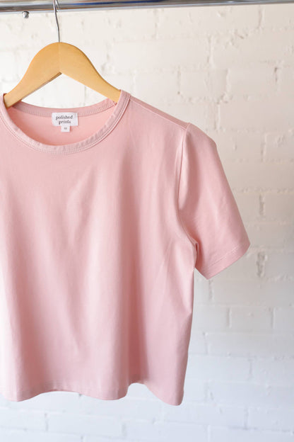 Boxy Crop Tee, Petal Pink