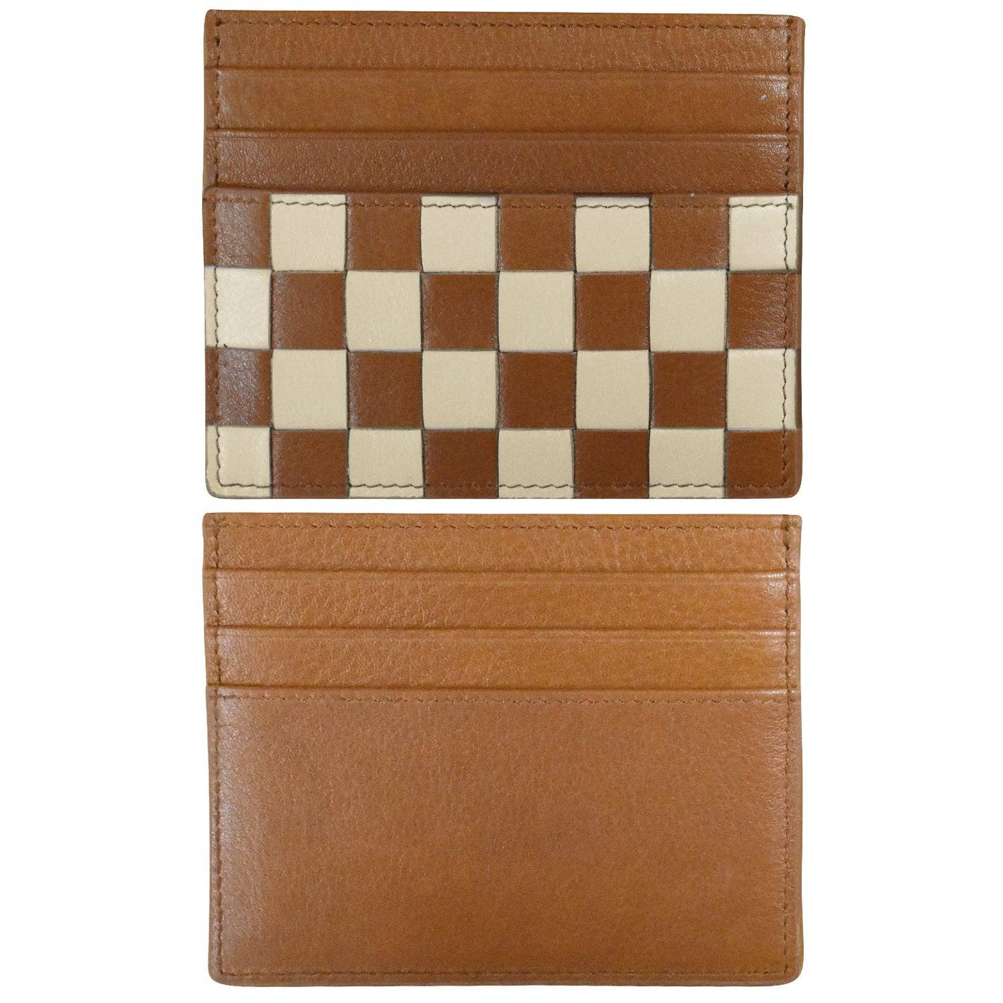 Leather Checkerboard Card Case