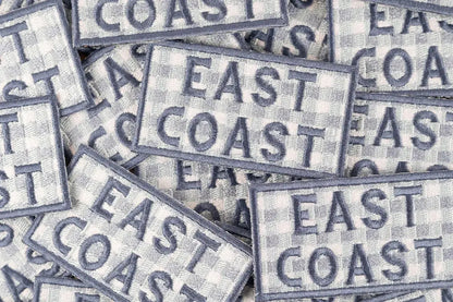 East Coast Blue Gingham Embroidered Iron On Patch