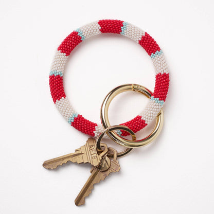 Beaded Stripe Key Ring Bracelet