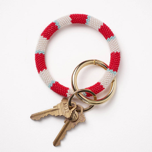 Beaded Stripe Key Ring Bracelet