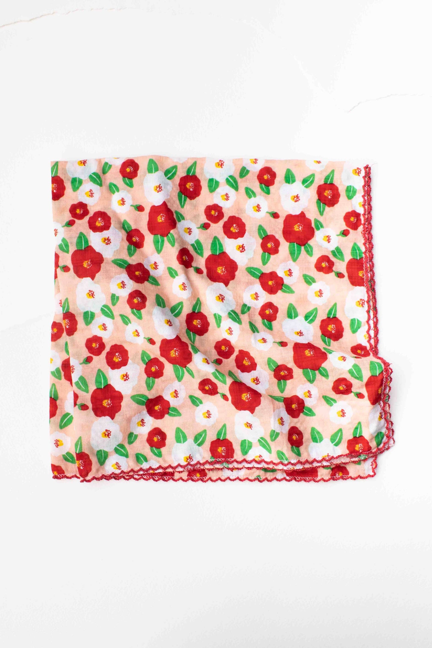 Camellia Flower Cotton Scarf