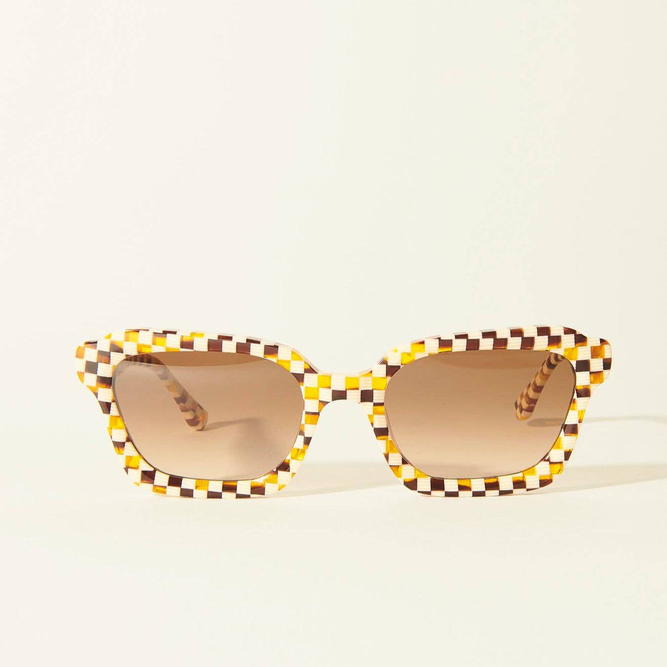 Demi - Checkered Square Sunglasses