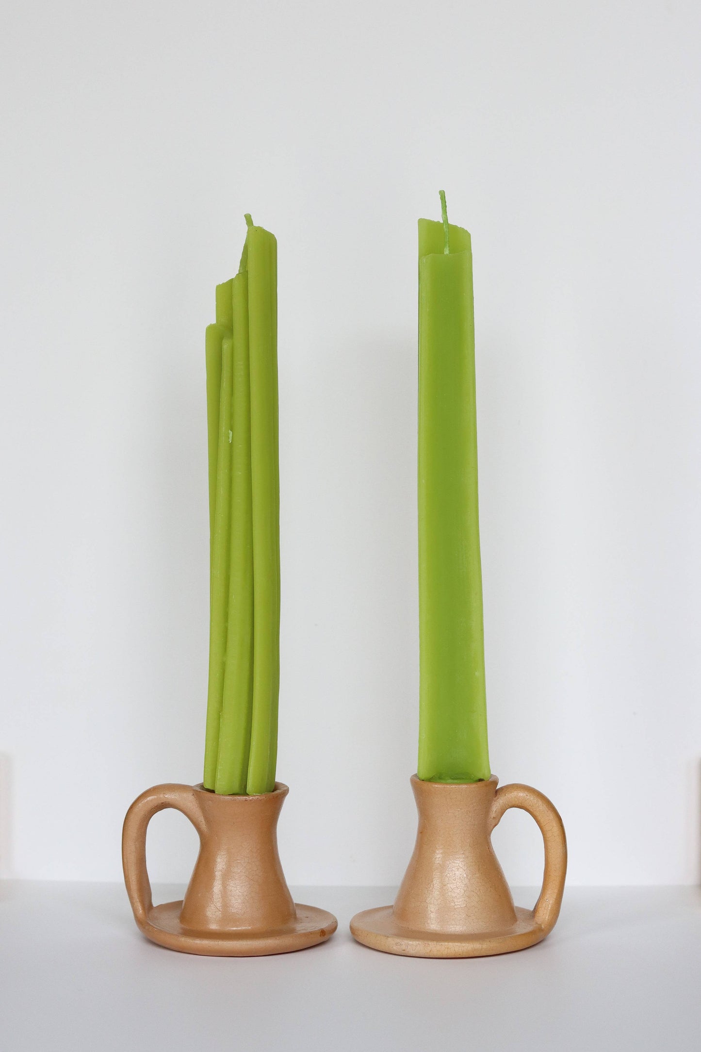 Celery Beeswax Taper Candles Handmade