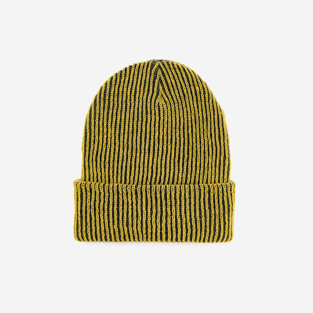 Two-Tone Rib Knit Beanie Unisex One Size