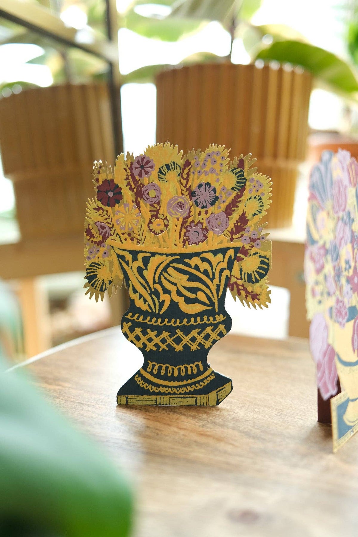 Bloomsbury Navy Vase Standing Greeting Card