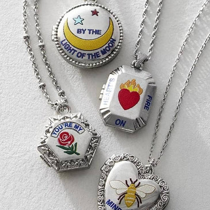 Be Locket-  Special Hand Painted Steel Lockets- Necklace