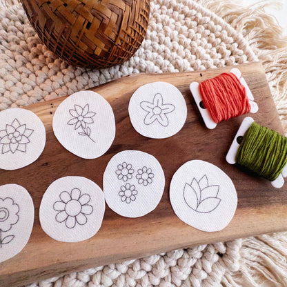 Mini Flowers Stick and Stitch Embroidery Patterns