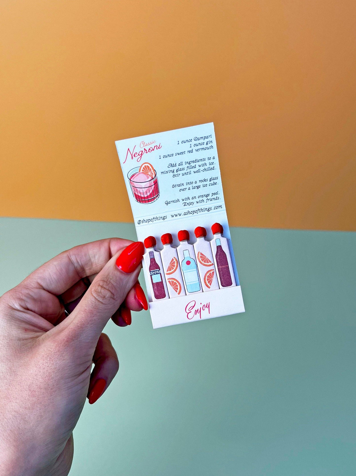 Negroni Cocktail Matchbook