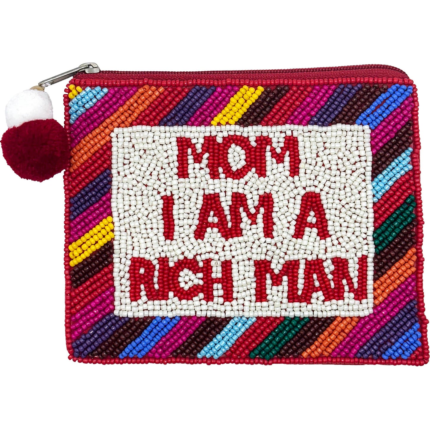 MOM I AM A RICHMAN BEADED COIN POUCH