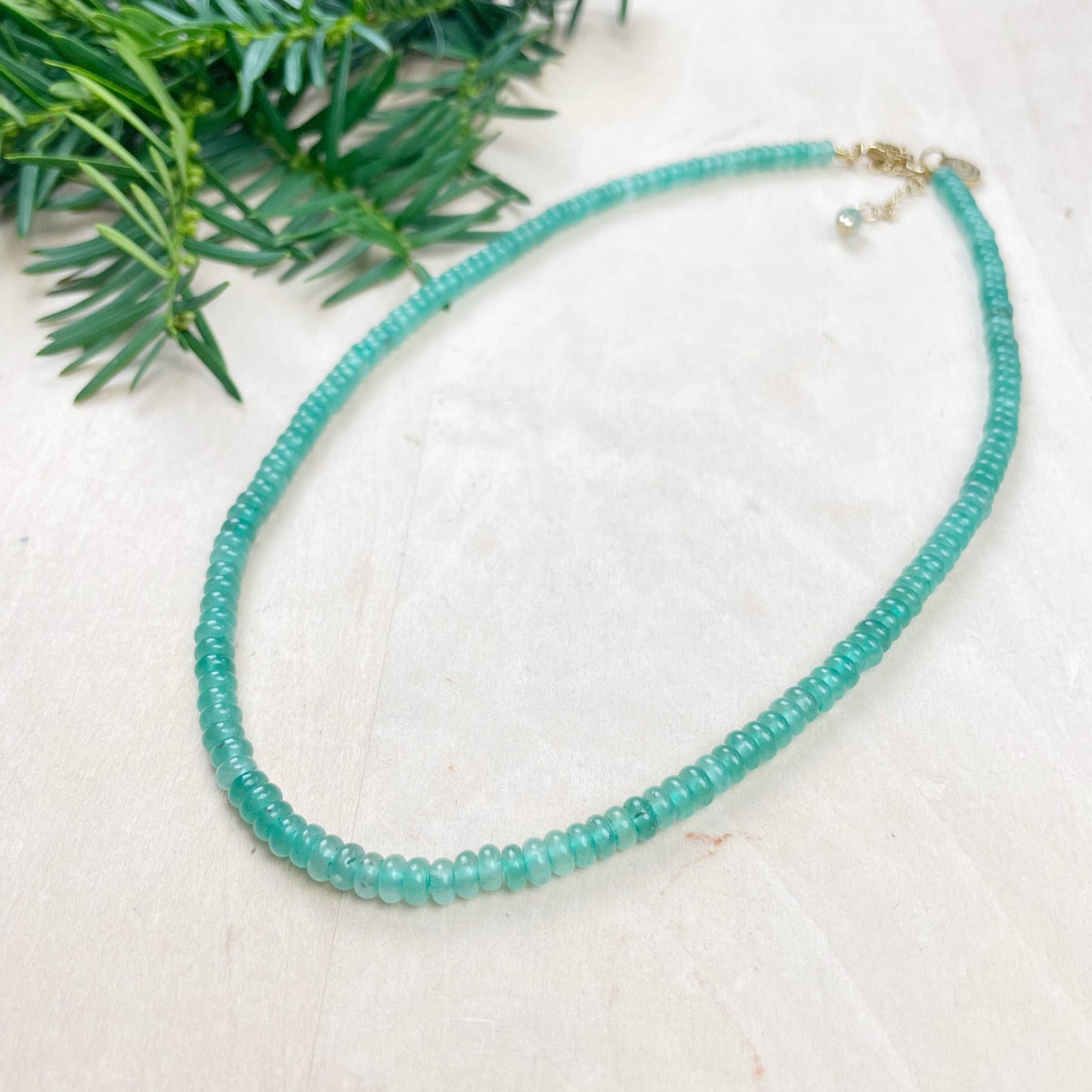 Green Aventurine Beaded Gemstone Necklace