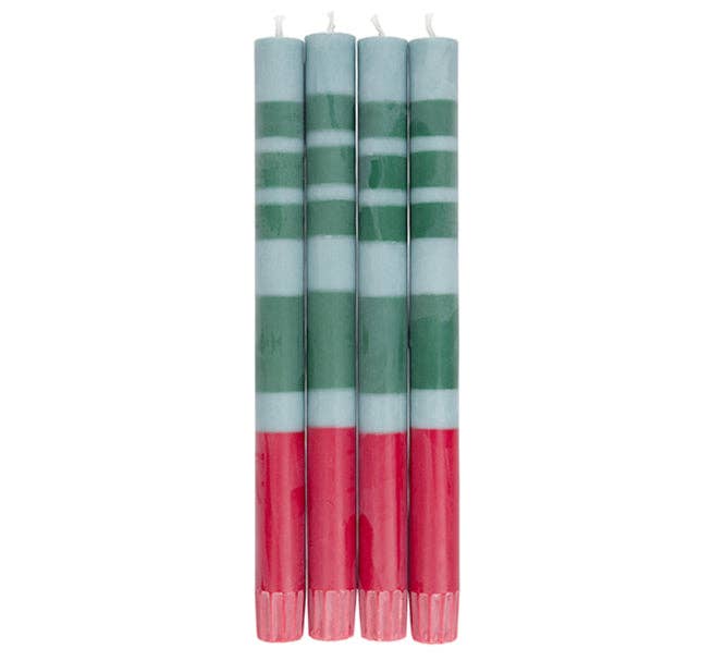 Blue, Red, Green Stripe Candle Stick