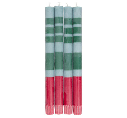 Blue, Red, Green Stripe Candle Stick