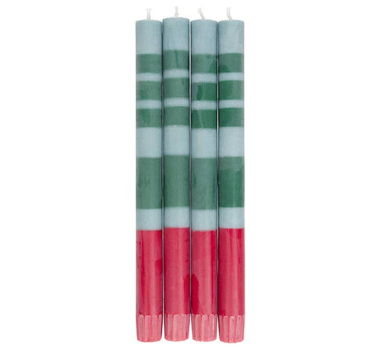 Blue, Red, Green Stripe Candle Stick