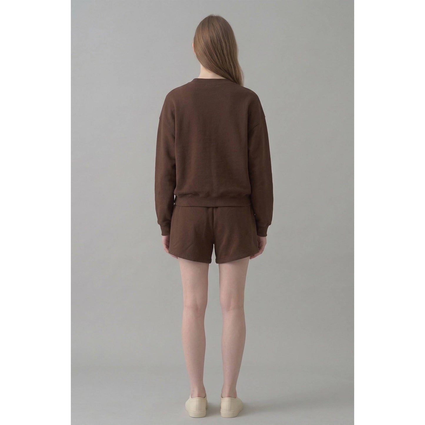 Cropped Cotton Terry Crewneck Sweatshirt