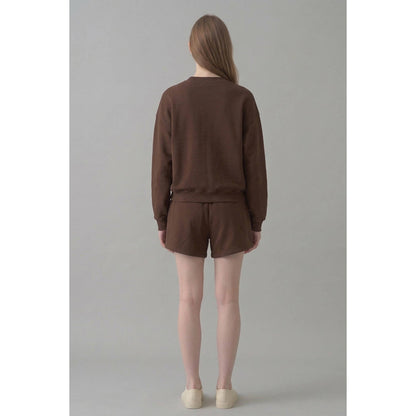 Cropped Cotton Terry Crewneck Sweatshirt