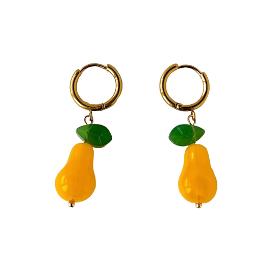 Delicious Pear Earrings | Glass Bead Earrings