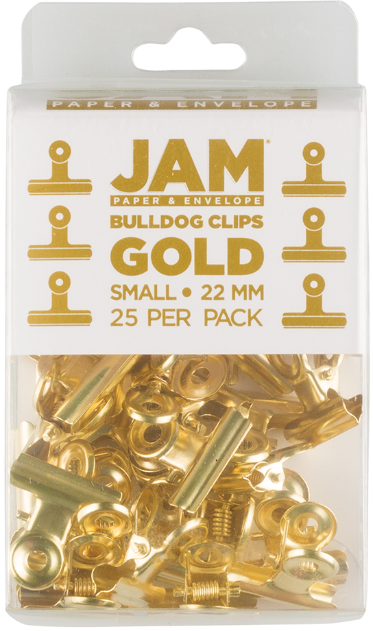 Gold Metal Bulldog Clips, 25 Pack