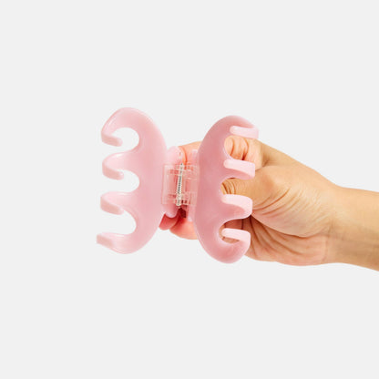 Small Pink Octopus Acetate Hair Claw Clip