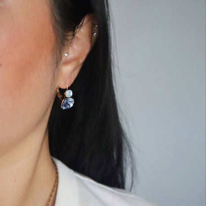 Blue Serenity Faceted Drop Earrings