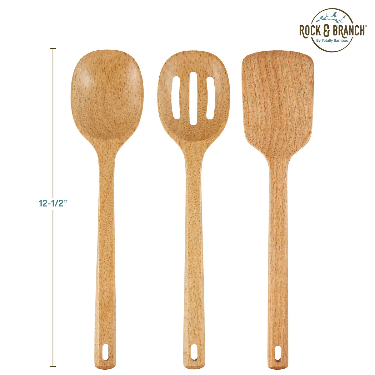Beech Wood Cooking Utensils Set for Nonstick Pans