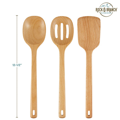Beech Wood Cooking Utensils Set for Nonstick Pans