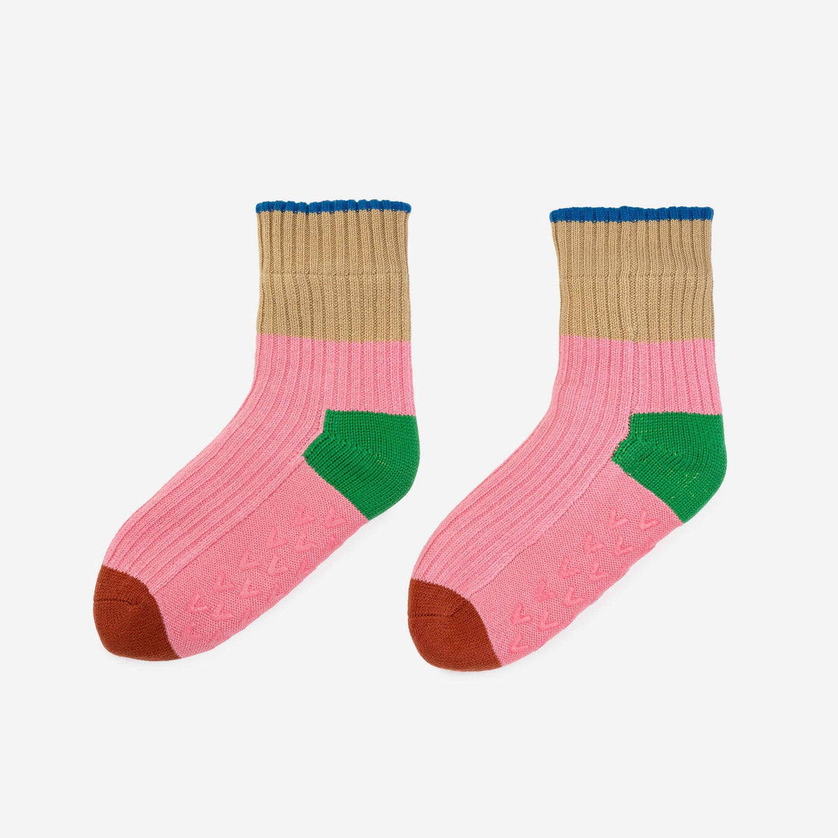 Minima Fleece Lined Knit House Socks Colorblock