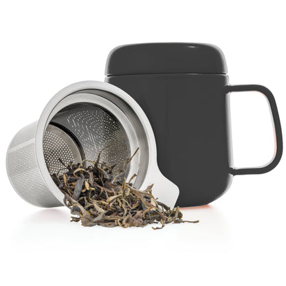 Porcelain Tea Mug with Infuser and Lid 15oz