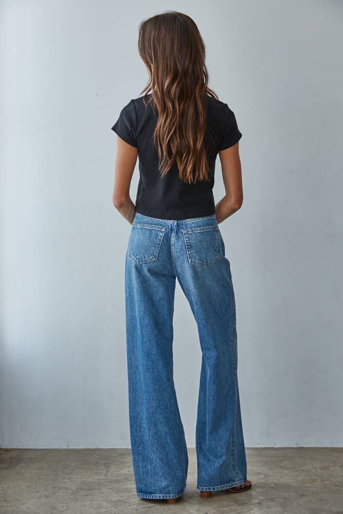 Cotton Round Neck Short Sleeve Crop Tee