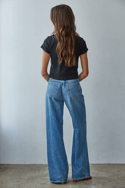 Cotton Round Neck Short Sleeve Crop Tee