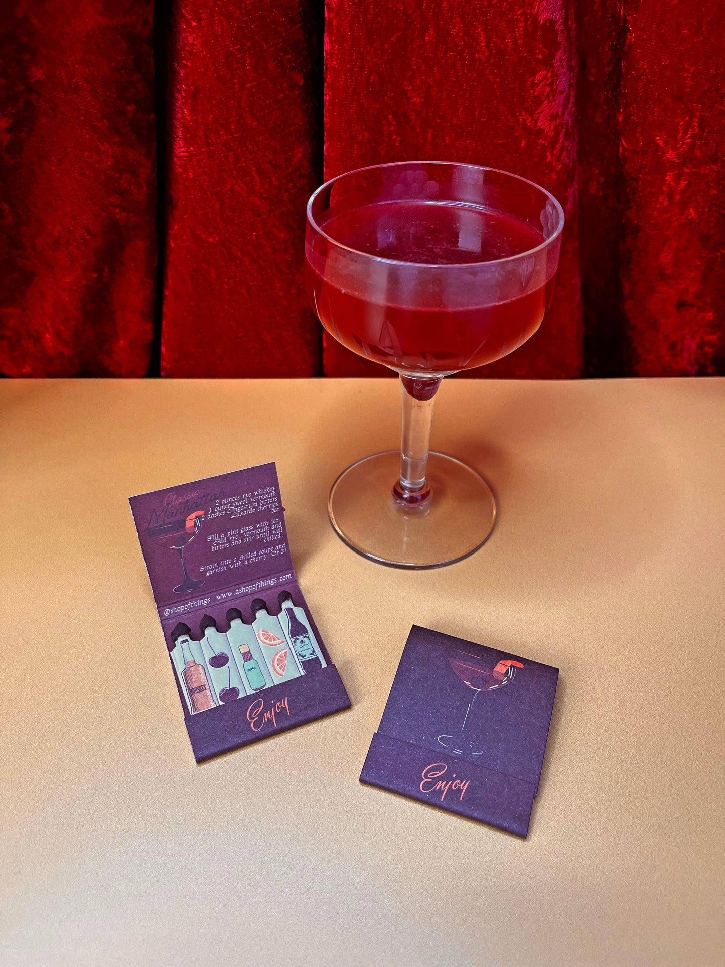Manhattan Cocktail Matchebook