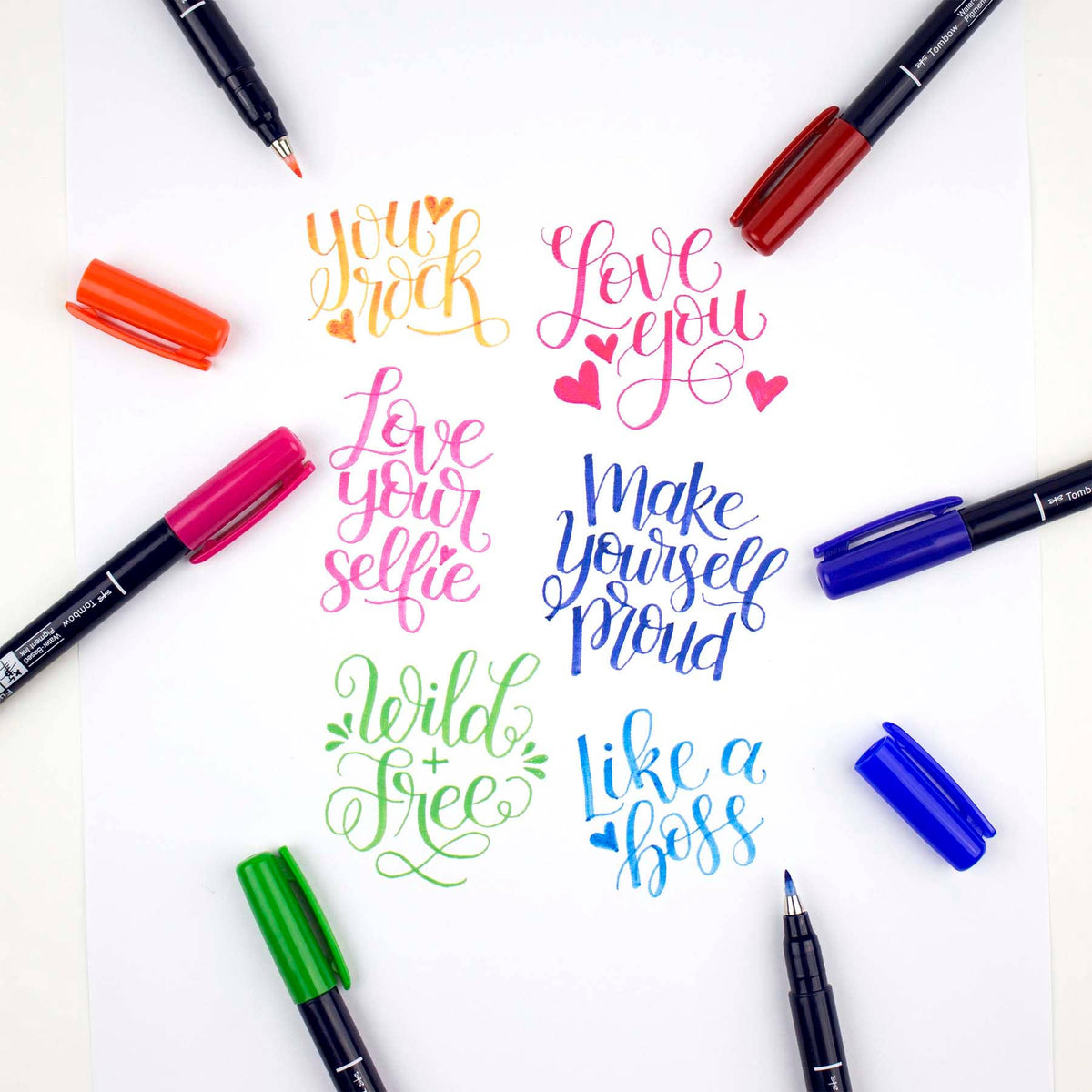 Tombow Fudenosuke Brush Pens, 10-Pack