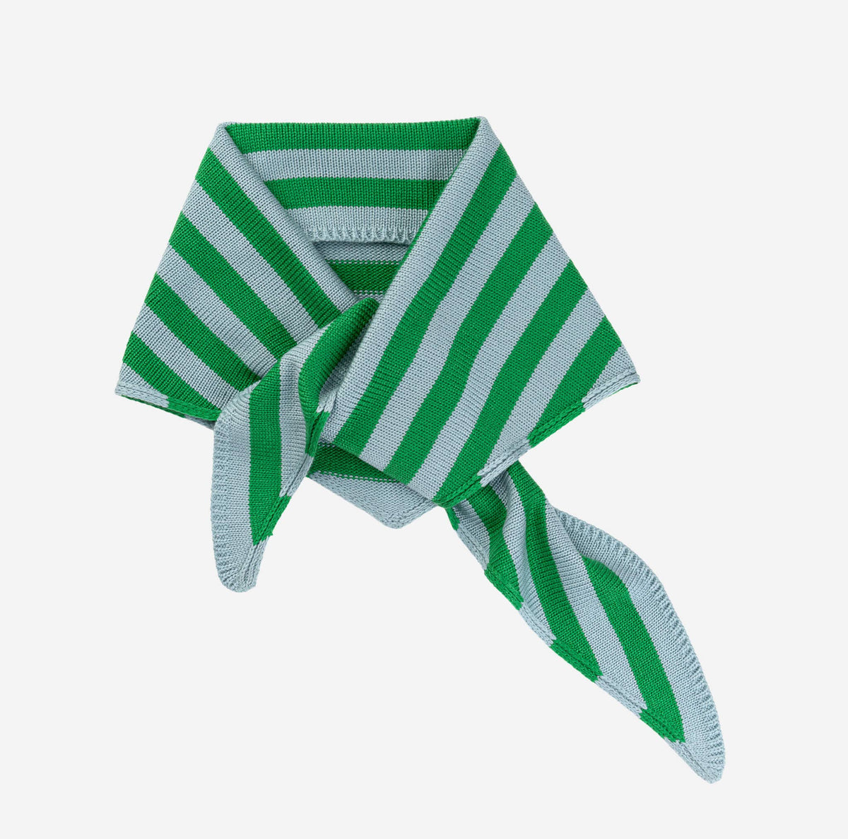 Simple Stripe Knit Triangle Scarf Neckerchief