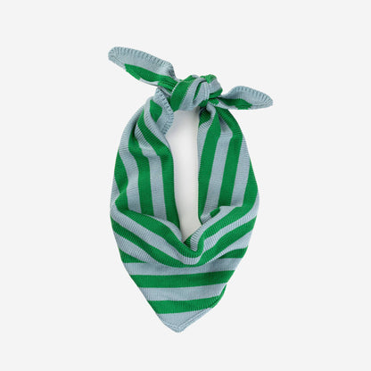 Simple Stripe Knit Triangle Scarf Neckerchief