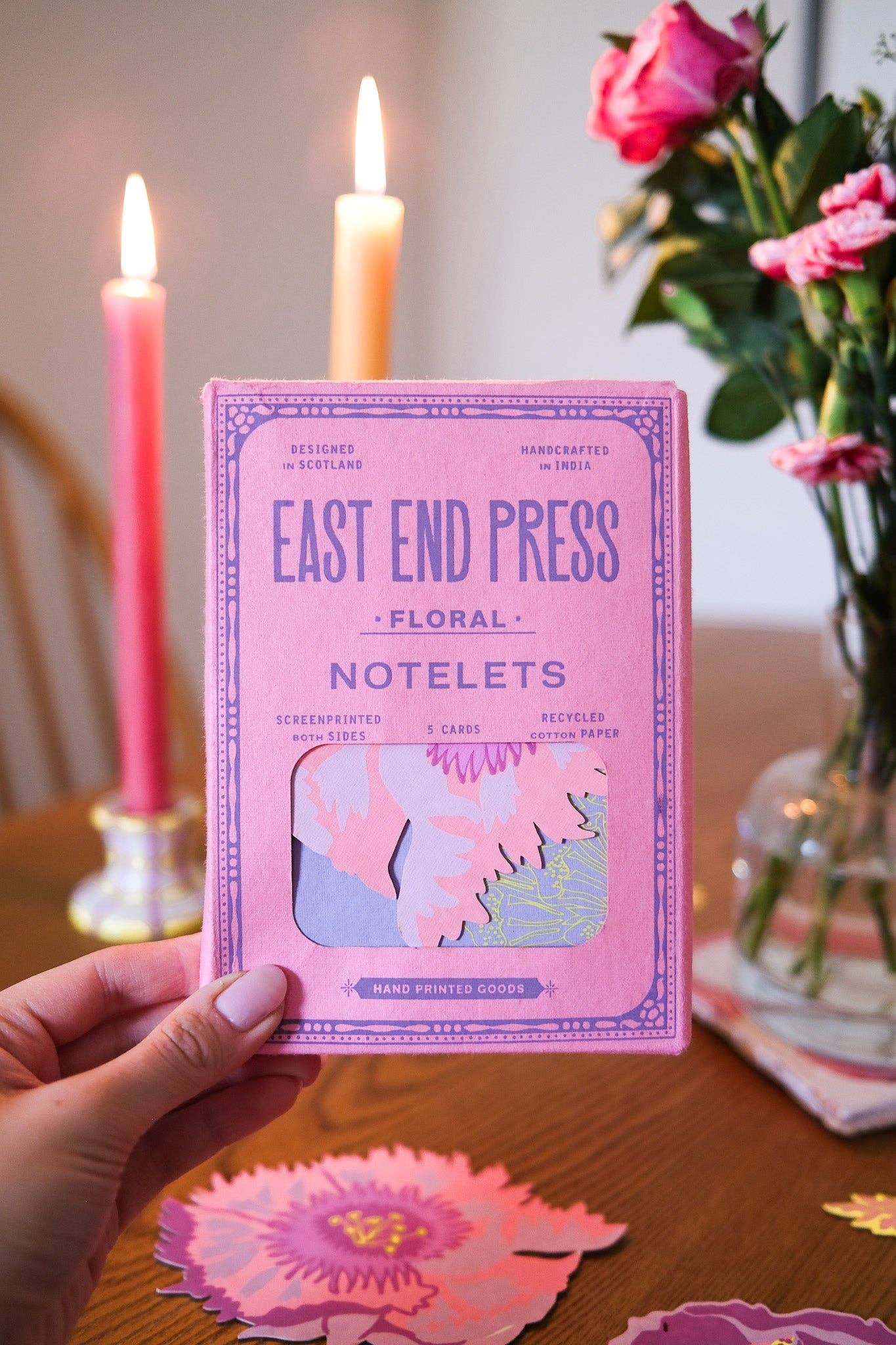 Floral Screen Printed Notecard Set