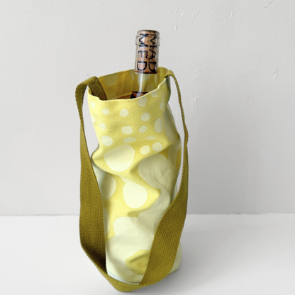 Dottie Print Cotton Canvas Wine Tote