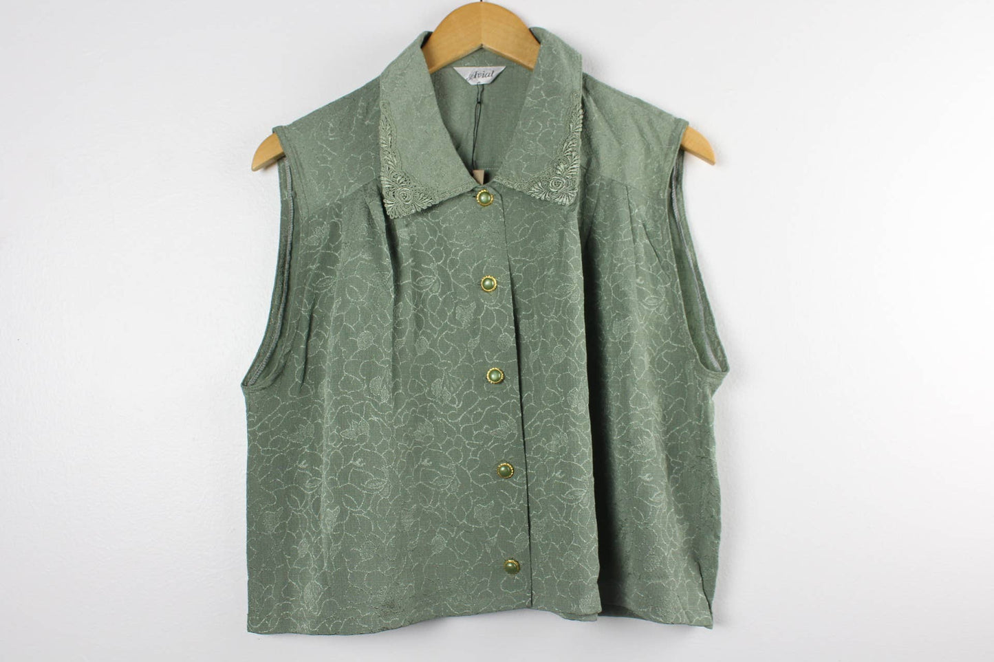 Upcycled Cropped Button-Up Blouse
