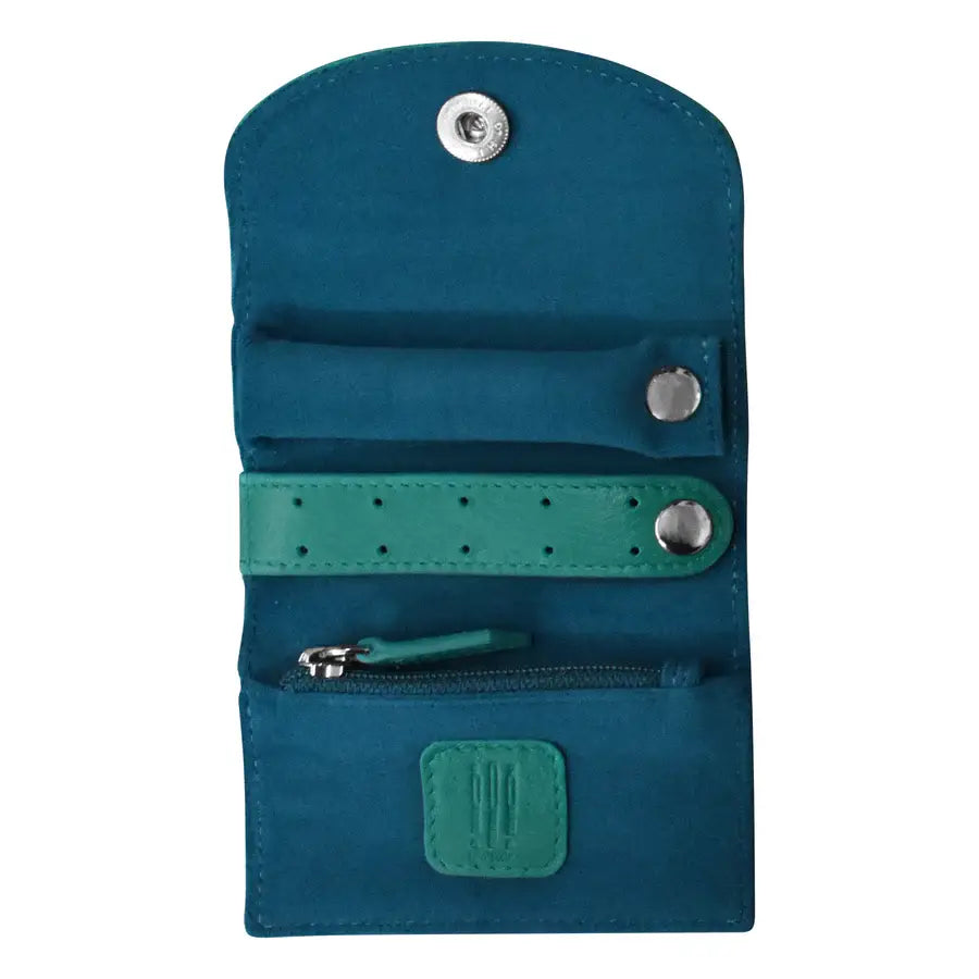 Mini Leather Jewelry Roll Organizer for Travel