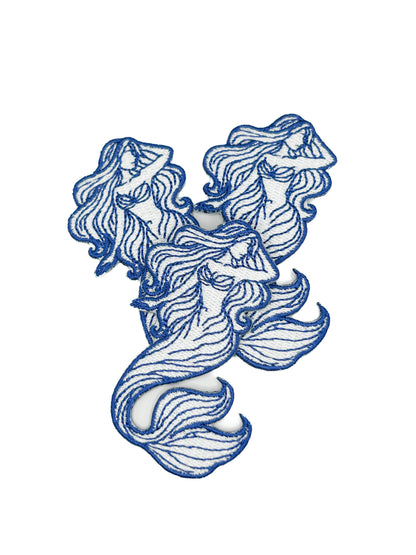 Mermaid Coastal Embroidered Iron-On Patch