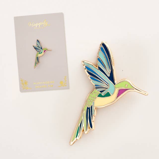 Hummingbird Hard Enamel Lapel Pin Gold