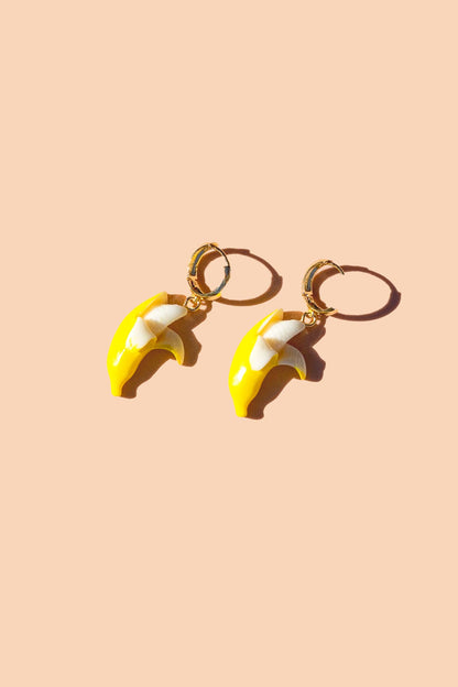 Gwen Hoop Earrings - 18K Gold Plated and Banana