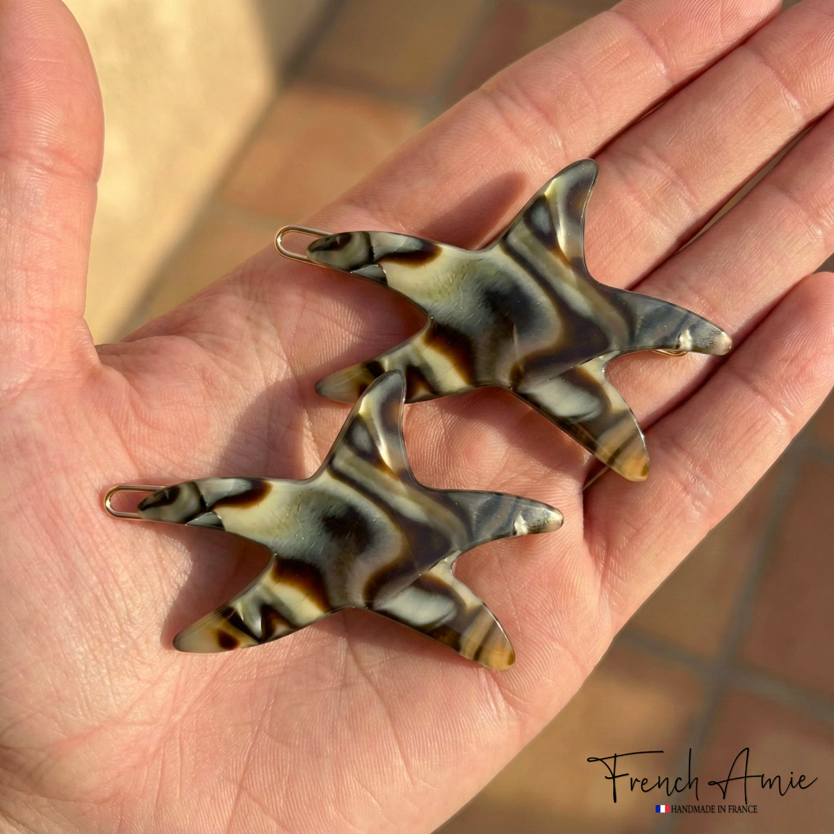 French Amie Starfish Acetate Hair Clip