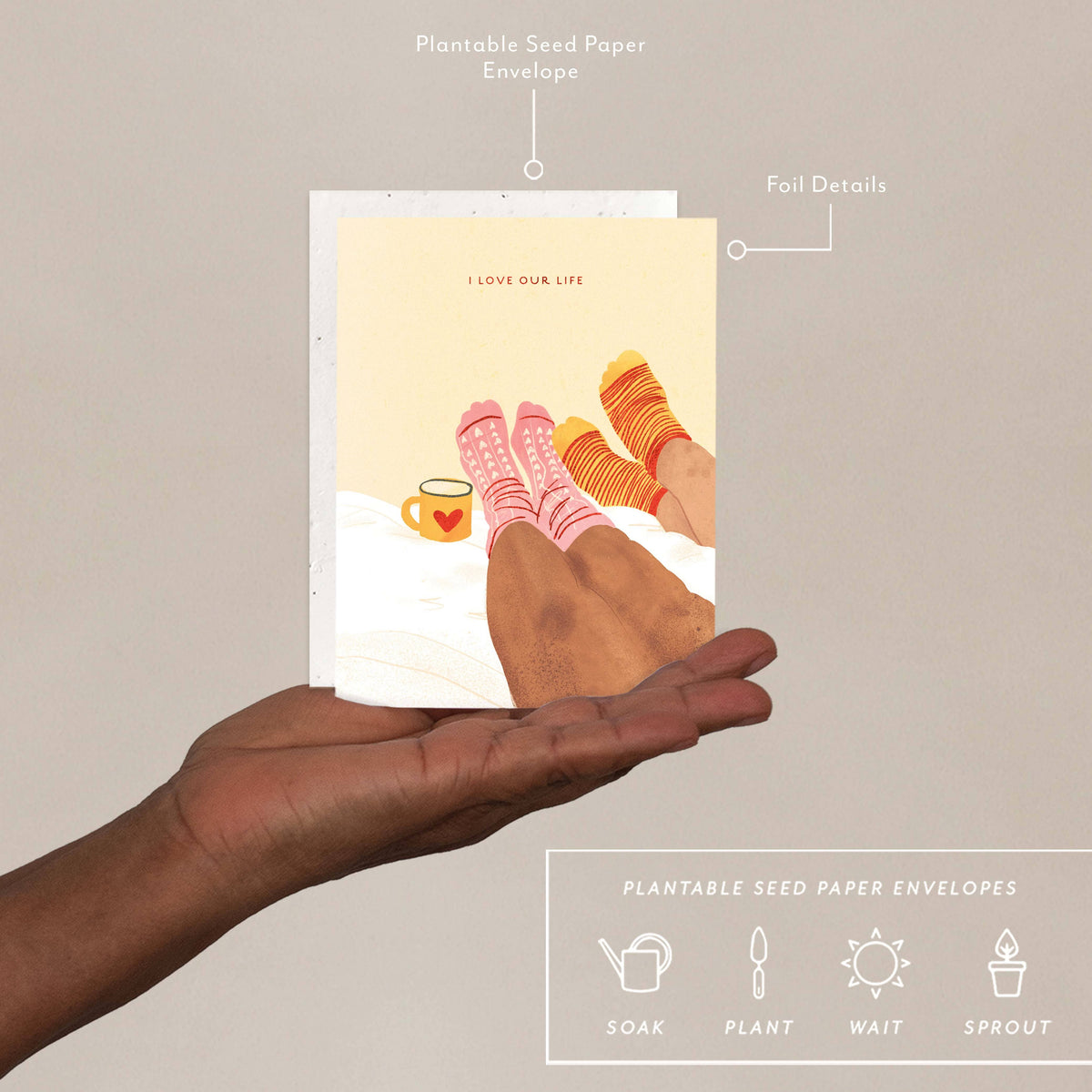 Love and Friendship Card Plantable Seed Envelope