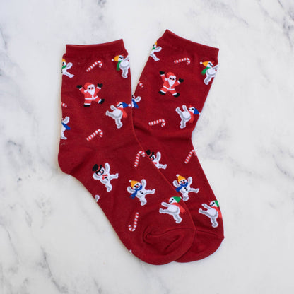 Women's Christmas Santa and Snowman Socks
