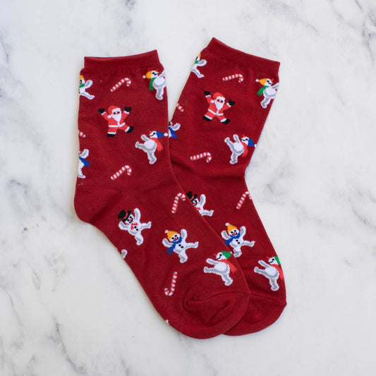 Women's Christmas Santa and Snowman Socks