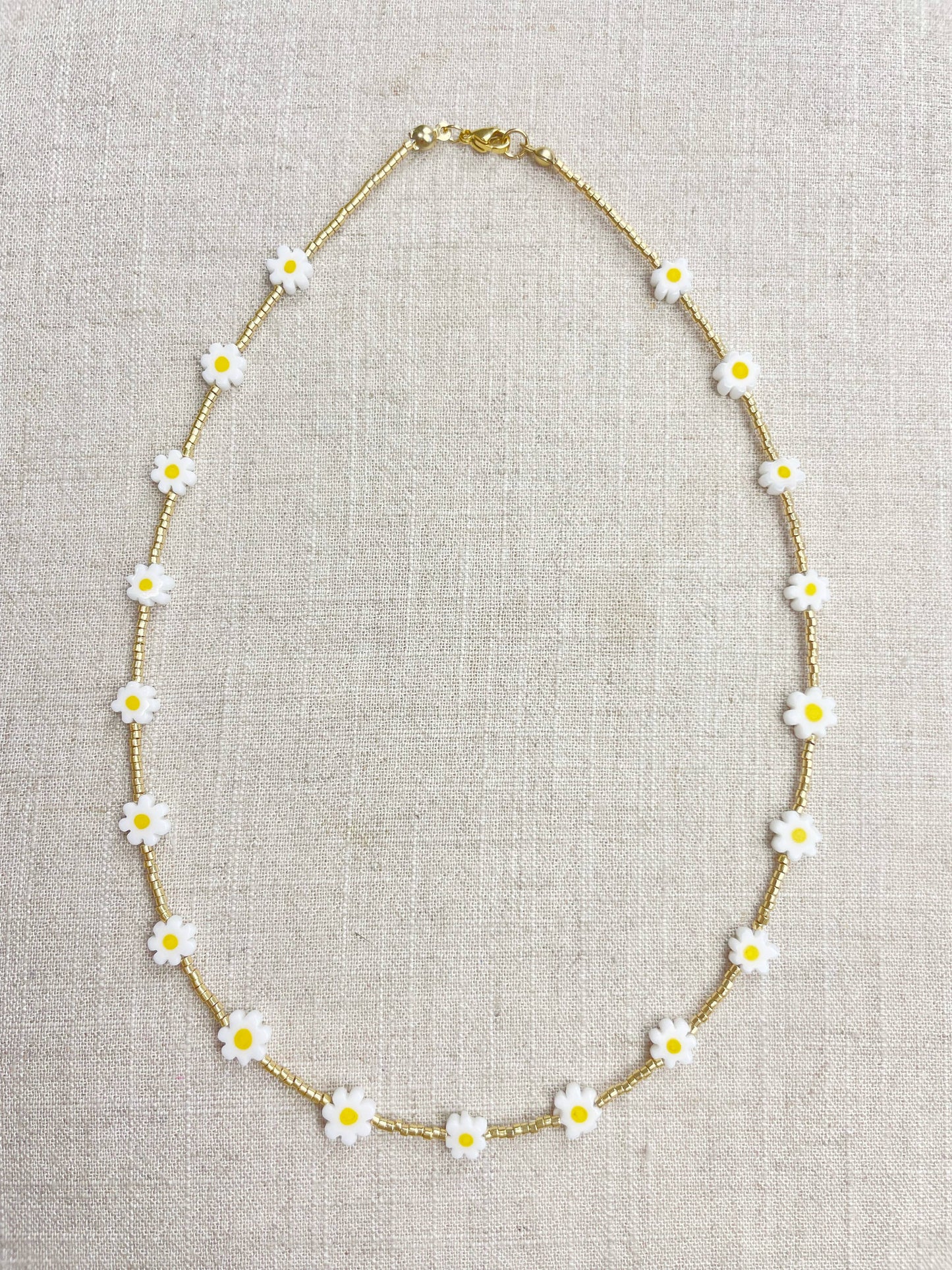 Glass Floral Beaded Delicate Necklace