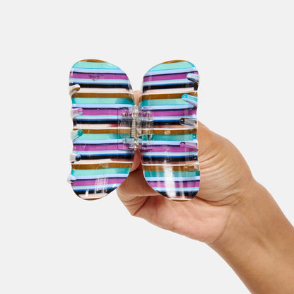 Juno Hair Claw in Multicolor Stripe